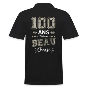 100 ans toujours beaugosse cadeau 100e anniversaie - Polo Homme - noir - Dos - Kai (181cm)