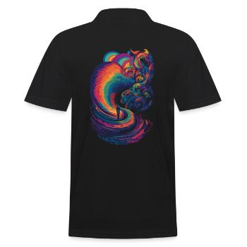 Trippy rainbow path in the clouds - Men's Polo Shirt - black - Back - Kai (181cm)