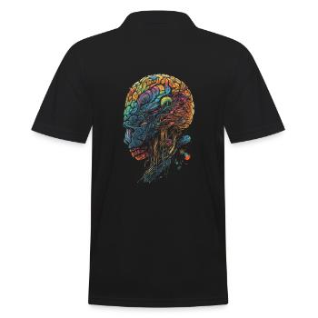 Cerveau / crâne surréaliste surréaliste coloré - Polo Homme - noir - Dos - Kai (181cm)