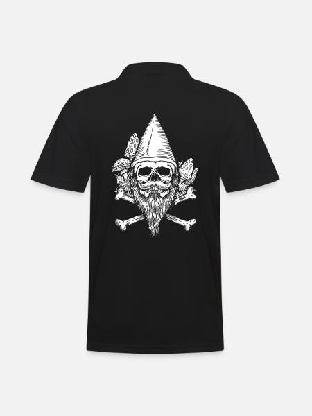 Funny Skull Gnom - Men's Polo Shirt - black