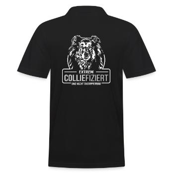COLLIEFIZIERT Collie Langhaarcollie Hunde Wilsigns - Männer Poloshirt - Schwarz - Hinten - Kai (181cm)