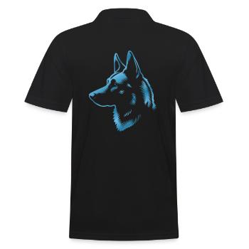 Malinois, Tête De Chien, Dessin Bleu - Polo Homme - noir - Dos - Kai (181cm)