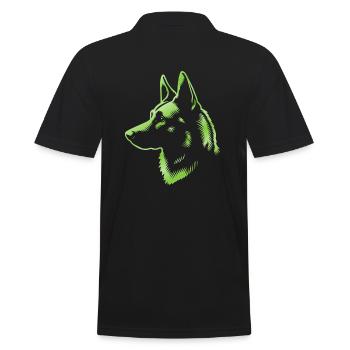 Malinois, Tête De Chien, Dessin Vert - Polo Homme - noir - Dos - Kai (181cm)