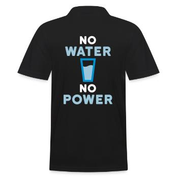 No water no power (drinking glass with water) - Men's Polo Shirt - black - Back - Kai (181cm)