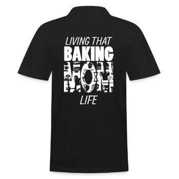 Living That Baking Mom Life Mama Backen - Men's Polo Shirt - black - Back - Kai (181cm)