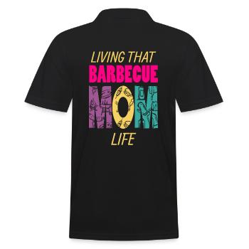 Vivre ce barbecue Mom Life Grilling BBQ Fan - Polo Homme - noir - Dos - Kai (181cm)