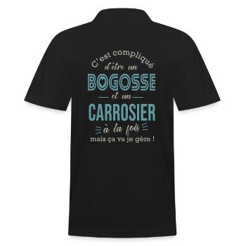 carrosier bogosse Cadeau humour carrosier garage - Polo Homme - noir - Dos - Kai (181cm)