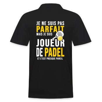 padel joueur parfait humour joueur tennis padel - Polo Homme - noir - Dos - Kai (181cm)