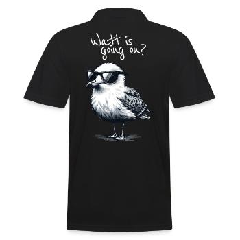 Watt is going on Coole Möwe Nordsee Spruch - Men's Polo Shirt - black - Back - Kai (181cm)