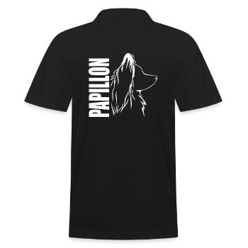 PAPILLON Profil Hunde Hund Wilsigns - Männer Poloshirt - Schwarz - Hinten - Kai (181cm)