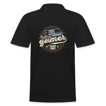 Idée cadeau Retro Gamer Retrogaming Retro Style - Polo Homme - noir - Dos - Kai (181cm)