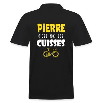 Pierre vélo c est moi les cuisses humour velo - Polo Homme - noir - Dos - Kai (181cm)