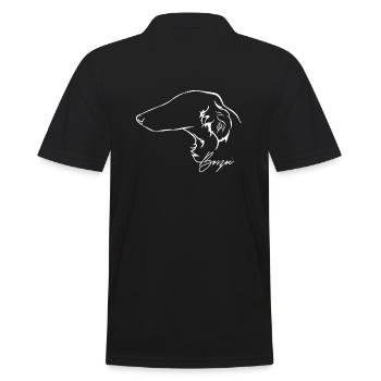 BORZOI Profil Hunde Hund Wilsigns - Männer Poloshirt - Schwarz - Hinten - Kai (181cm)