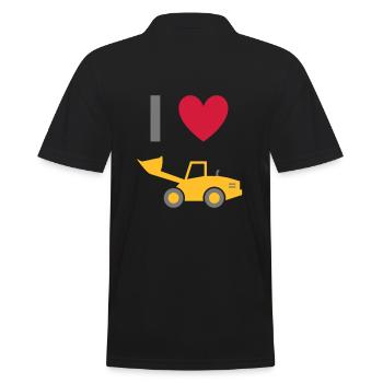 ★ Les couleurs de conception peuvent être modifiées ★ J'adore les chargeuses sur pneus - Polo Homme - noir - Dos - Kai (181cm)