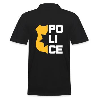 Police (halved service mark) - Men's Polo Shirt - black - Back - Kai (181cm)