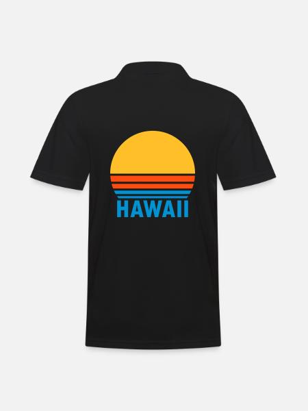 Hawaii (split sun) - Men's Polo Shirt - black