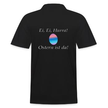 Ei, Ei, Hurra! Ostern ist da - Männer Poloshirt - Schwarz - Hinten - Kai (181cm)