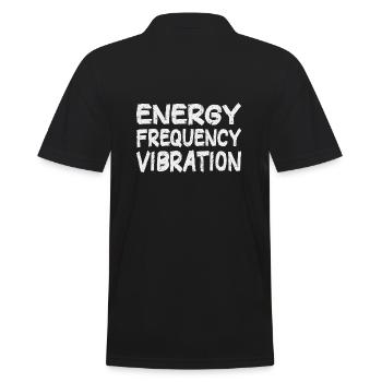 Energy Frequency Vibration Text Art - Men's Polo Shirt - black - Back - Kai (181cm)