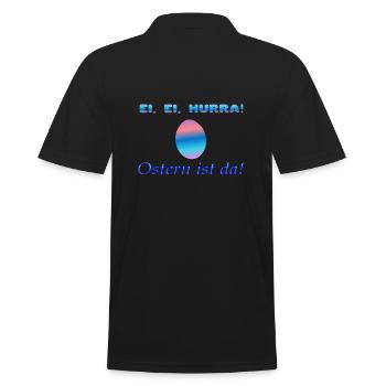 Ei, Ei, Hurra! Ostern ist da - Männer Poloshirt - Schwarz - Hinten - Kai (181cm)