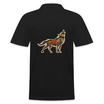Wolf Natur Naturschutz Wilde Tiere - Männer Poloshirt - Schwarz - Hinten - Kai (181cm)