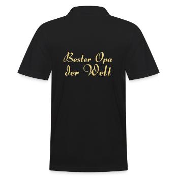 Bester Opa der Welt - Männer Poloshirt - Schwarz - Hinten - Kai (181cm)