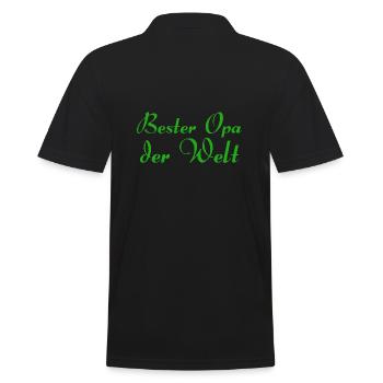 Bester Opa der Welt - Männer Poloshirt - Schwarz - Hinten - Kai (181cm)