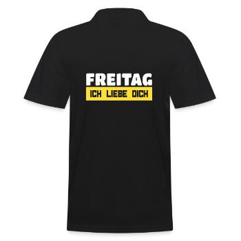 Freitag, Ich Liebe Dich - Männer Poloshirt - Schwarz - Hinten - Kai (181cm)