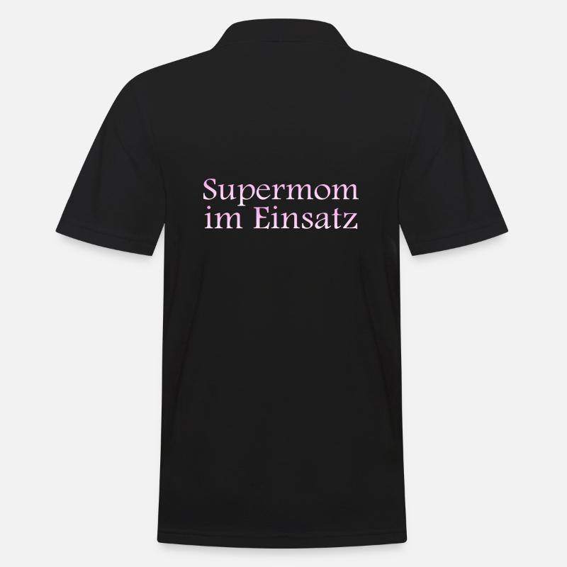 Supermom im Einsatz - Männer Poloshirt - Schwarz