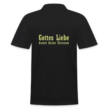 Gottes Liebe kennt keine Grenzen - Männer Poloshirt - Schwarz - Hinten - Kai (181cm)