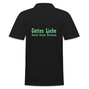 Gottes Liebe kennt keine Grenzen - Männer Poloshirt - Schwarz - Hinten - Kai (181cm)