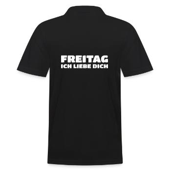 Freitag, Ich Liebe Dich - Männer Poloshirt - Schwarz - Hinten - Kai (181cm)