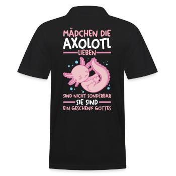 Axolotl - Männer Poloshirt - Schwarz - Hinten - Kai (181cm)