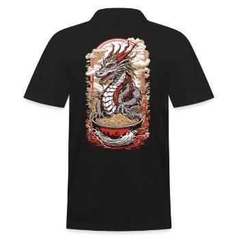 Aesthetic Ramen Drache Japan Wave Food Art Design - Männer Poloshirt - Schwarz - Hinten - Kai (181cm)