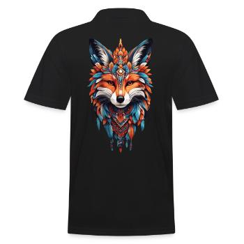 Fox Mandala Yoga Zen Spiritualité Méditation - Polo Homme - noir - Dos - Kai (181cm)