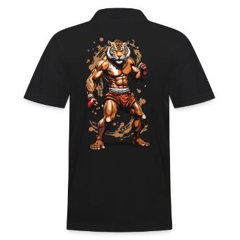 Arts martiaux tigre kickboxeur kickboxing design - Polo Homme - noir - Dos - Kai (181cm)