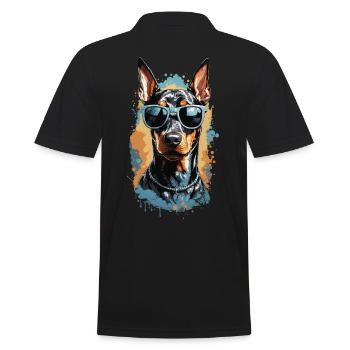 Doberman Dog Streetwear Dog Lover Look - Polo Homme - noir - Dos - Kai (181cm)