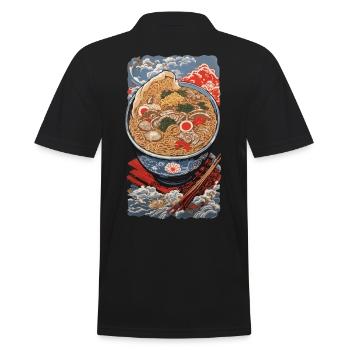 Vintage Ukiyo-E Ramen Nudeln Tokyo Kunst Design - Männer Poloshirt - Schwarz - Hinten - Kai (181cm)