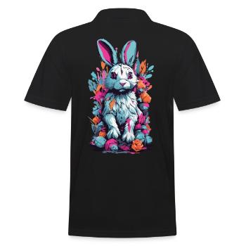 Gothic Kawaii Psycho Goth Bunny Pastel Unique - Männer Poloshirt - Schwarz - Hinten - Kai (181cm)