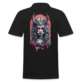 Démon gothique occulte magie Streetwear Design - Polo Homme - noir - Dos - Kai (181cm)