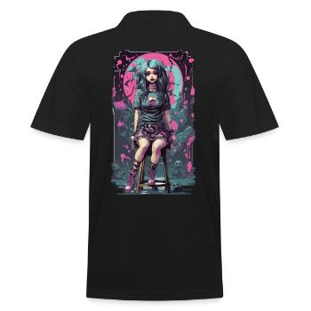 Gothique e-girl Anime Esthétique Dark Magic - Polo Homme - noir - Dos - Kai (181cm)