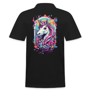 Gothique Licorne Magie Pastel Occulte Streetwear - Polo Homme - noir - Dos - Kai (181cm)