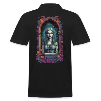 Gothic Bride Aesthetic Occult Retro Design - Men's Polo Shirt - black - Back - Kai (181cm)