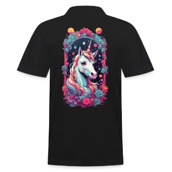 Licorne mystique Pastel Streetwear Design - Polo Homme - noir - Dos - Kai (181cm)