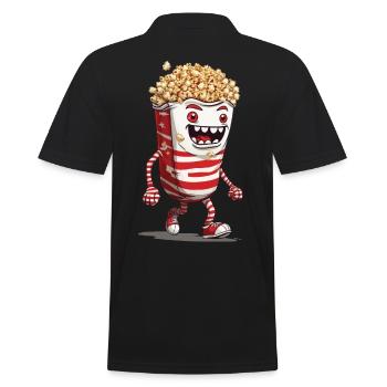 Conception drôle de monstre de pop-corn d’Halloween - Polo Homme - noir - Dos - Kai (181cm)