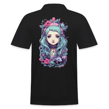E-Girl Goth Esthétique Fantaisie Streetwear - Polo Homme - noir - Dos - Kai (181cm)