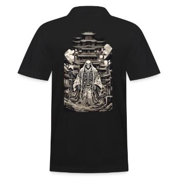 Yokai Monk Spirit Skeleton Ukiyo-E Manga Design - Polo Homme - noir - Dos - Kai (181cm)