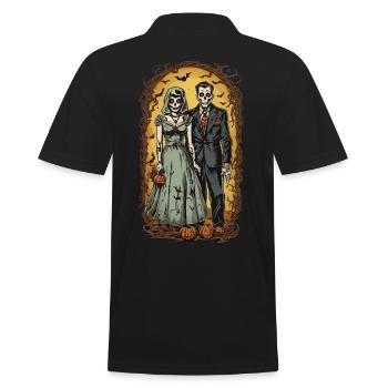 Vintage Halloween Zombie Ghul Brautpaar - Männer Poloshirt - Schwarz - Hinten - Kai (181cm)
