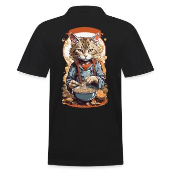 Chat Ramen Japonais Indulgence Soupes Design - Polo Homme - noir - Dos - Kai (181cm)