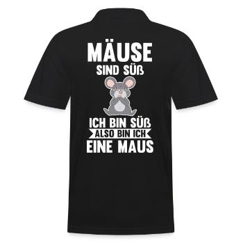 Mäuse sind süß ich bin süß also bin ich ein Mäuse - Männer Poloshirt - Schwarz - Hinten - Kai (181cm)