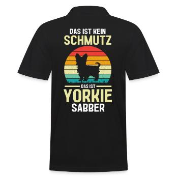 Hund Yorkie - Männer Poloshirt - Schwarz - Hinten - Kai (181cm)